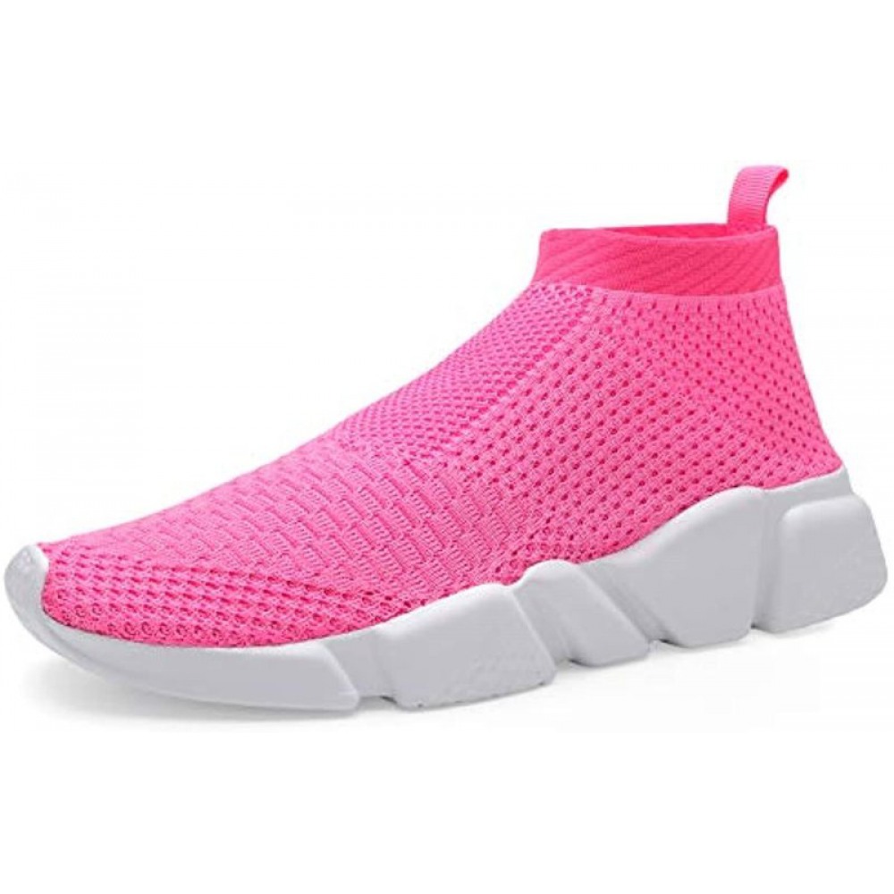 Womens Walking Shoes Mens Slip-On Sneakers Breathable Lightweight Athletic Running Shoes Pink